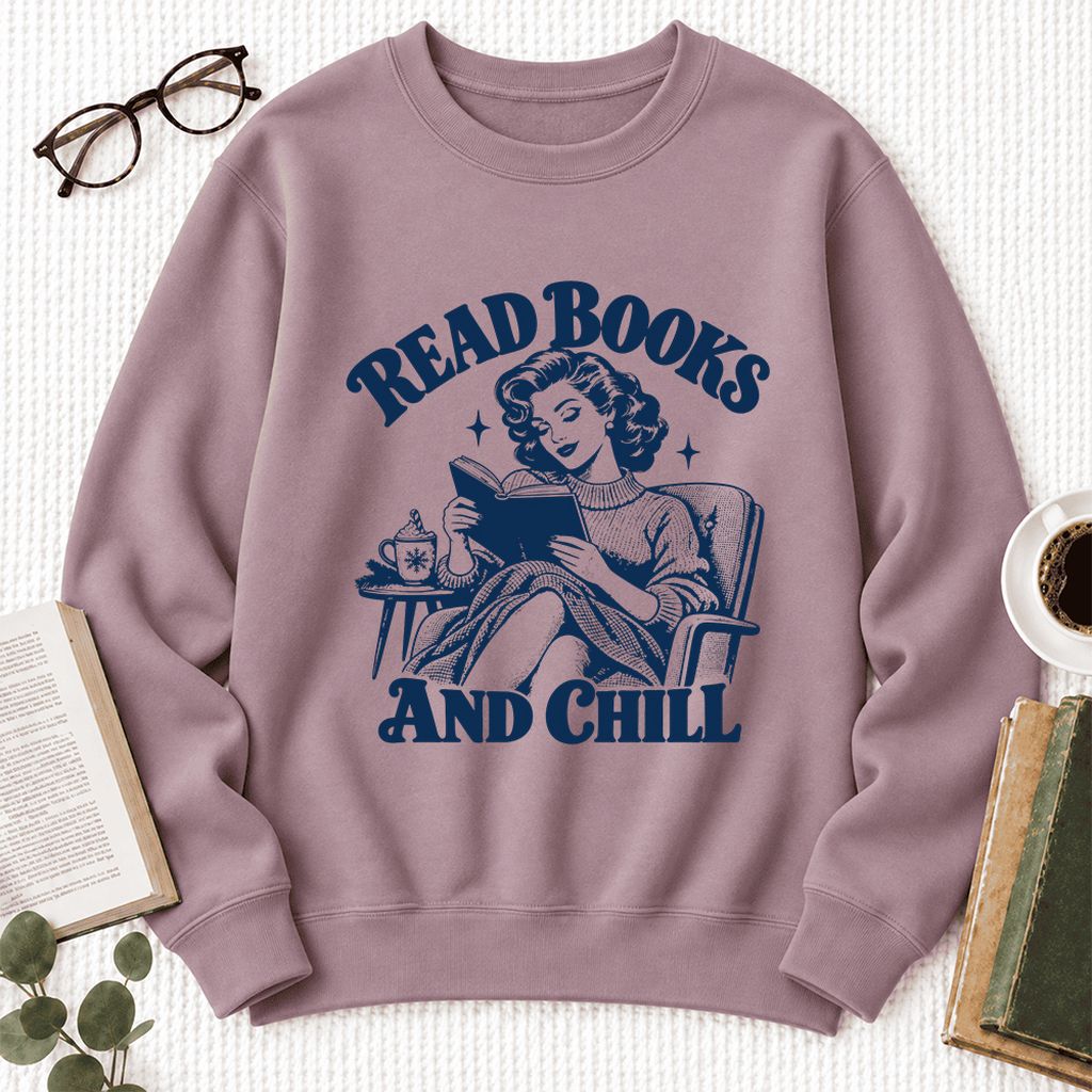 READ BOOKS AND CHILL Softstyle Sweatshirt | Cozy Book Lover Gift Paragon