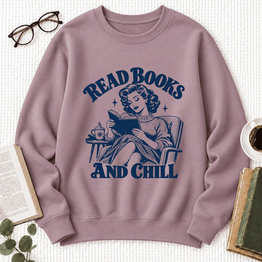 Read Books and Chill Softstyle Sweatshirt | Cozy Book Lover Gift Paragon