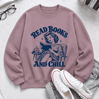 READ BOOKS AND CHILL Softstyle Sweatshirt | Cozy Book Lover Gift Paragon