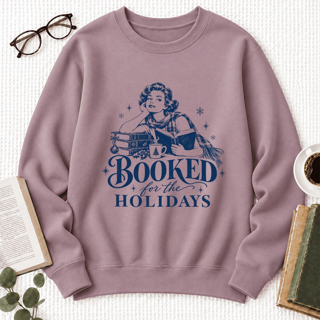 Booked For The Holidays Softstyle Sweatshirt | Cozy Christmas Reader Gift Paragon