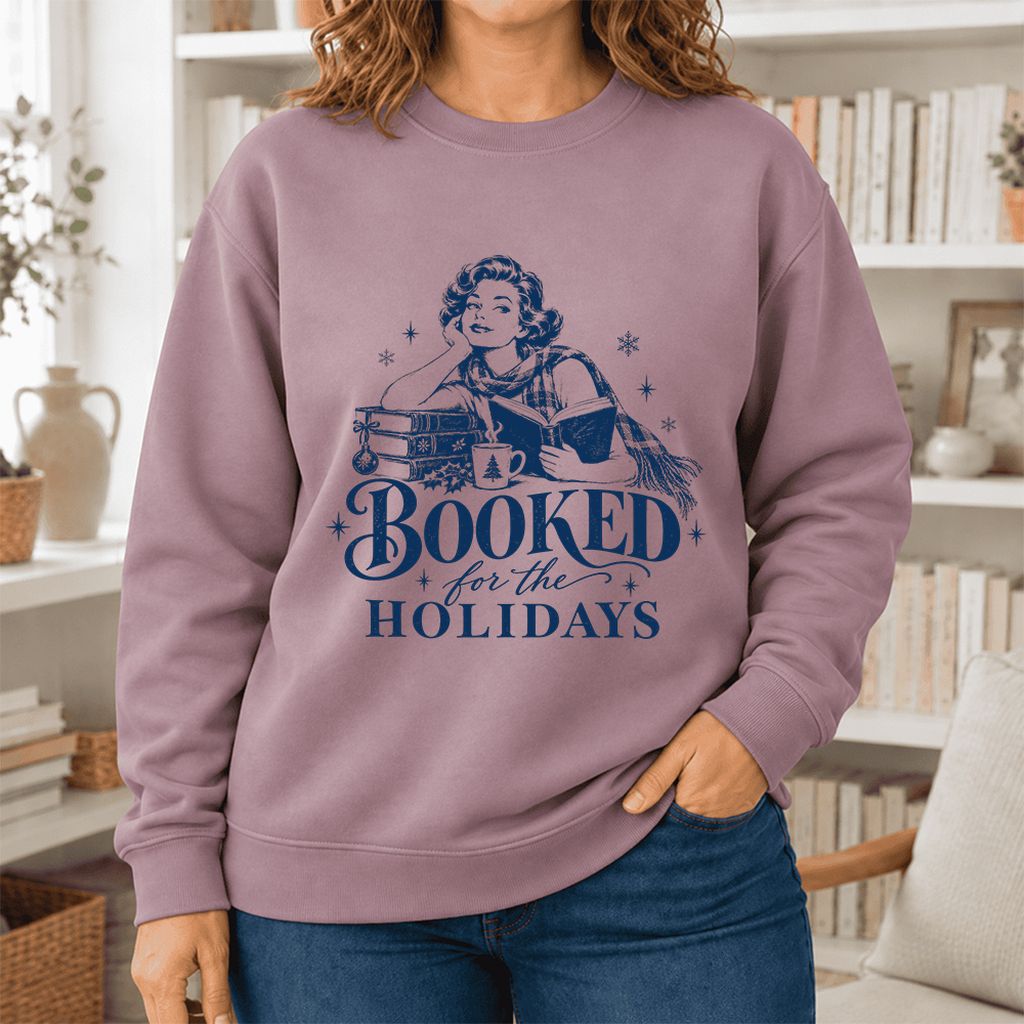 Booked For The Holidays Softstyle Sweatshirt | Cozy Christmas Reader Gift Paragon