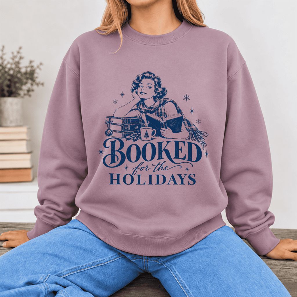 Booked For The Holidays Softstyle Sweatshirt | Cozy Christmas Reader Gift Paragon