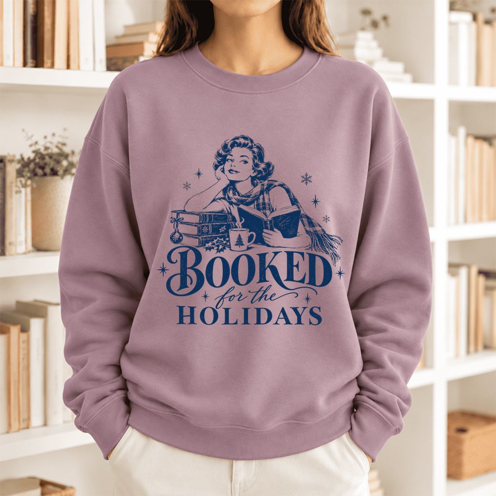 Booked For The Holidays Softstyle Sweatshirt | Cozy Christmas Reader Gift Paragon