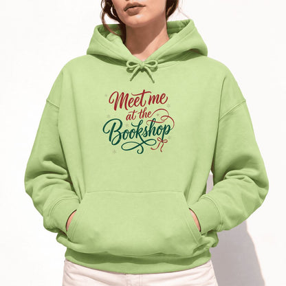 Meet Me At The Bookshop Softstyle Hoodie | Christmas Reader Gift Pistachio