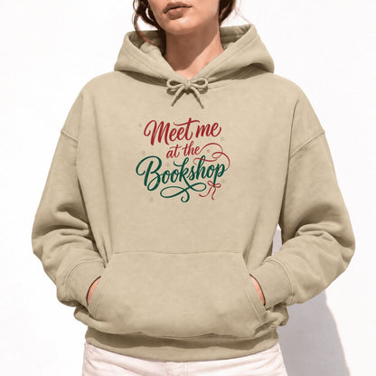 Meet Me At The Bookshop Softstyle Hoodie | Christmas Reader Gift Sand