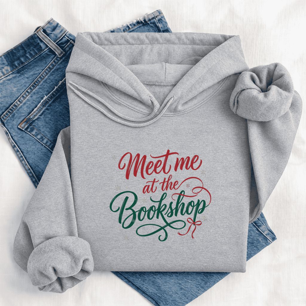 Meet Me At The Bookshop Softstyle Hoodie | Christmas Reader Gift Sport Grey