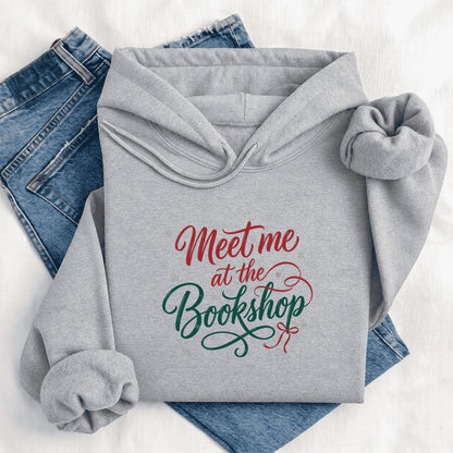 Meet Me At The Bookshop Softstyle Hoodie | Christmas Reader Gift Sport Grey