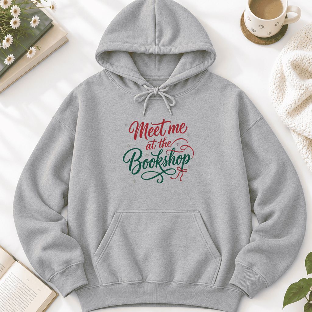 Meet Me At The Bookshop Softstyle Hoodie | Christmas Reader Gift Sport Grey