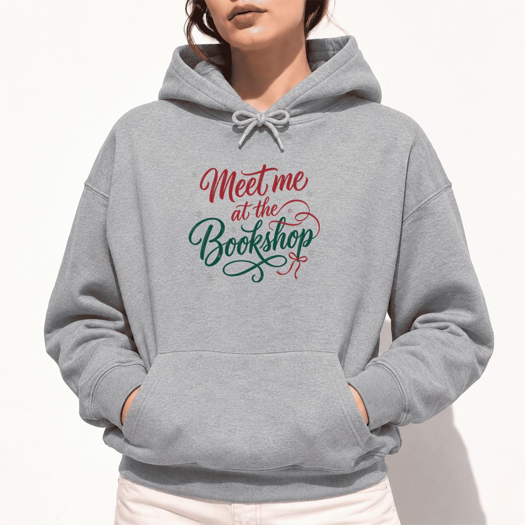 Meet Me At The Bookshop Softstyle Hoodie | Christmas Reader Gift Sport Grey