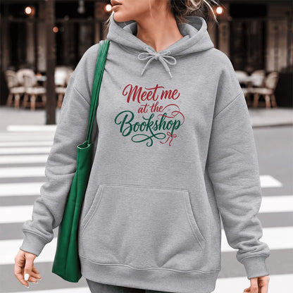 Meet Me At The Bookshop Softstyle Hoodie | Christmas Reader Gift Sport Grey