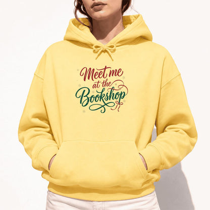 Meet Me At The Bookshop Softstyle Hoodie | Christmas Reader Gift Yellow Haze