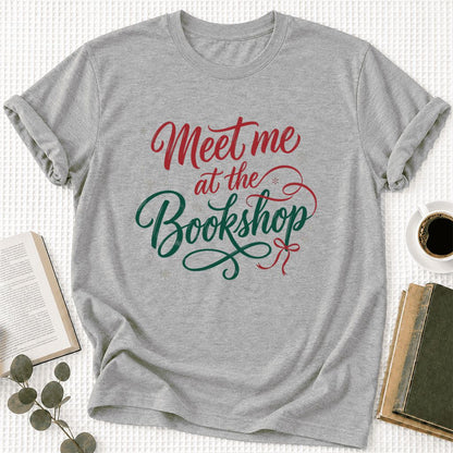 Meet Me At The Bookshop Ultra-Soft Cotton T-Shirt | Christmas Reader Gift Athletic Heather