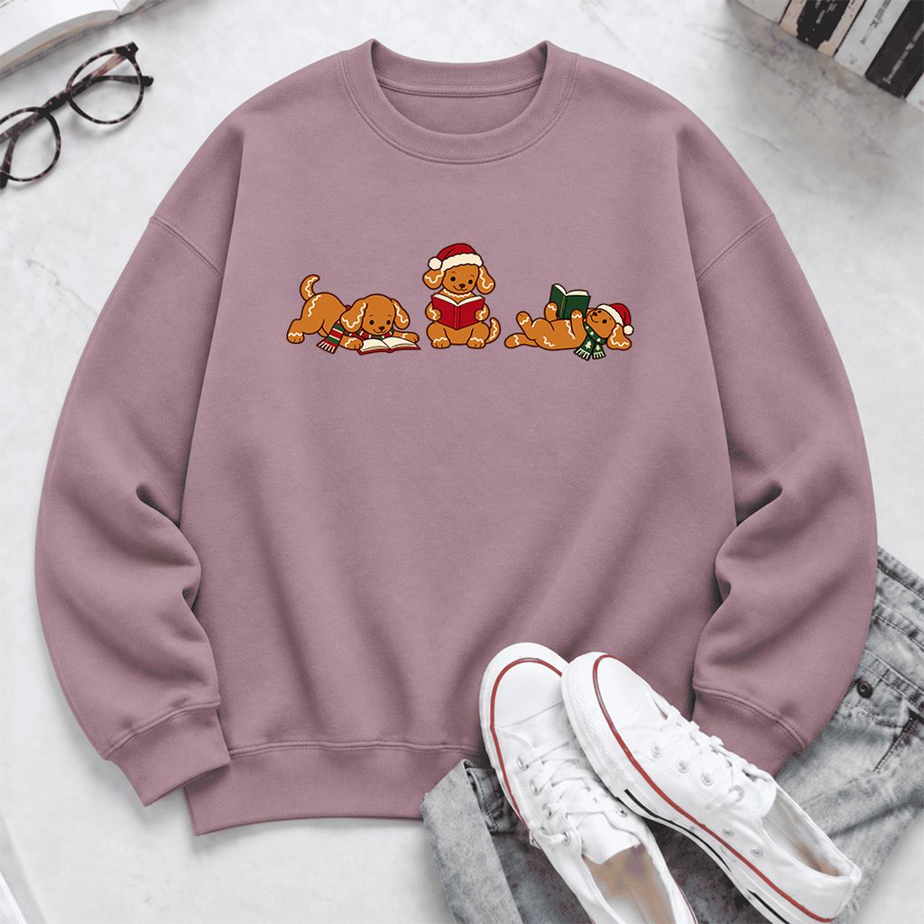 Golden Retriever Gingerbread Trio Softstyle Sweatshirt | Christmas Reader Gift Paragon