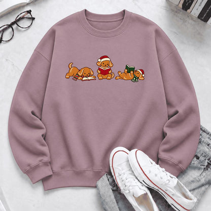 Golden Retriever Gingerbread Trio Softstyle Sweatshirt | Christmas Reader Gift Paragon