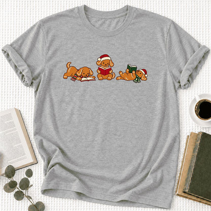 Golden Retriever Gingerbread Trio Ultra-Soft Cotton T-Shirt | Reader Gift Athletic Heather