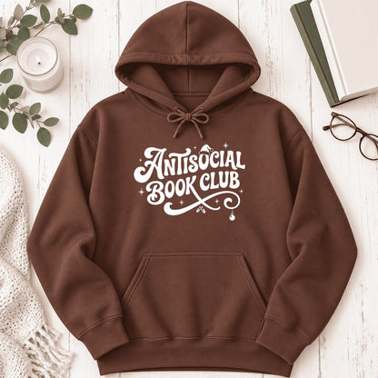 Antisocial Book Club Softstyle Hoodie | Christmas Book Lover Gift Cocoa