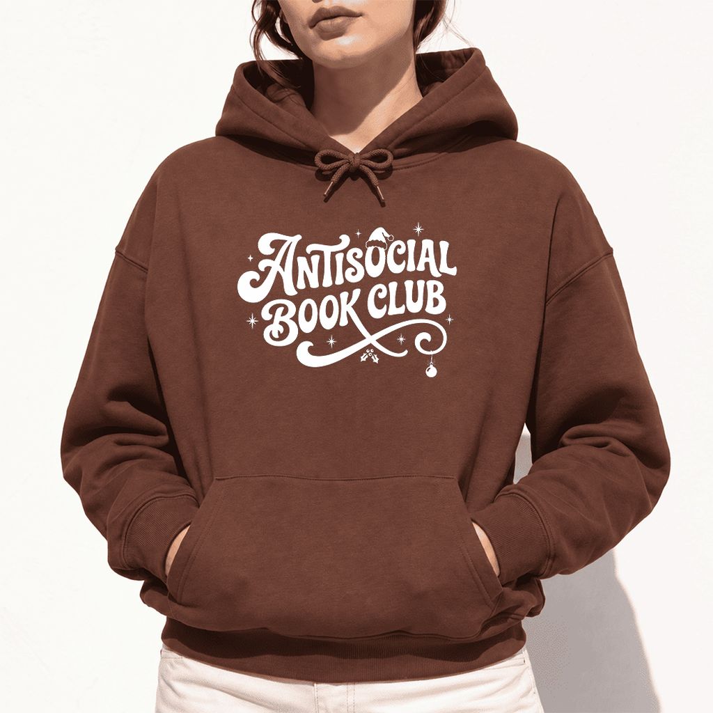 Antisocial Book Club Softstyle Hoodie | Christmas Book Lover Gift Cocoa