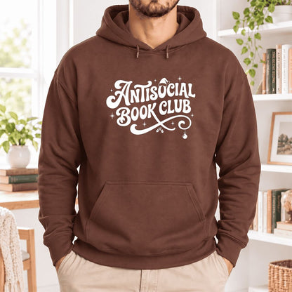 Antisocial Book Club Softstyle Hoodie | Christmas Book Lover Gift Cocoa