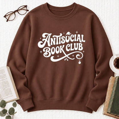 Antisocial Book Club Softstyle Sweatshirt | Christmas Book Lover Gift Cocoa