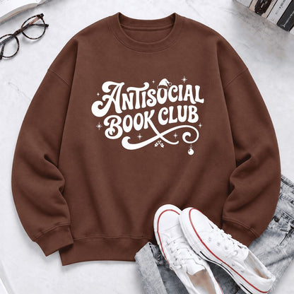 Antisocial Book Club Softstyle Sweatshirt | Christmas Book Lover Gift Cocoa