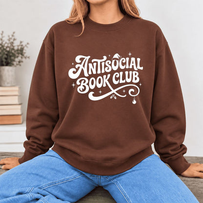 Antisocial Book Club Softstyle Sweatshirt | Christmas Book Lover Gift Cocoa