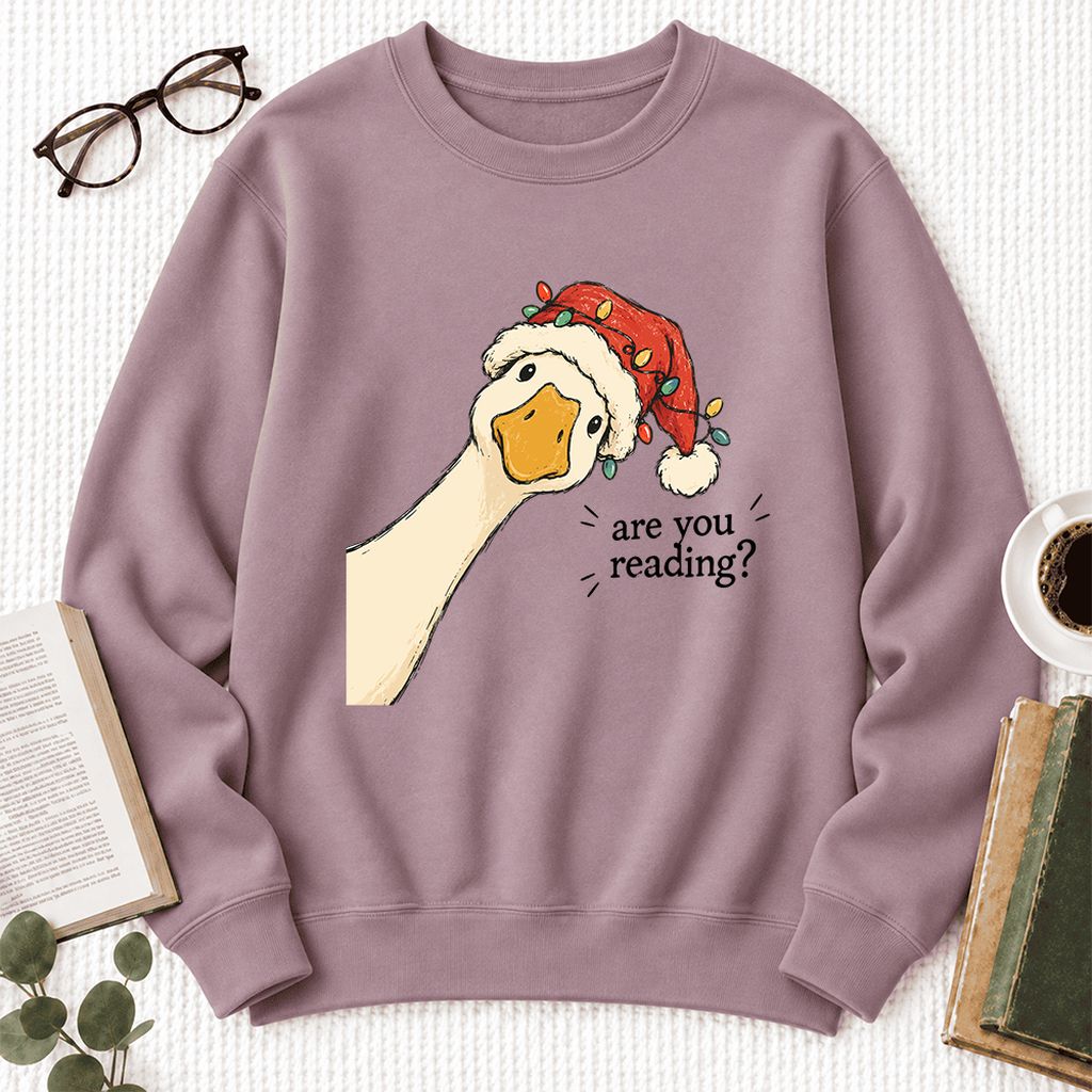 Are You Reading Goose Softstyle Sweatshirt | Funny Christmas Book Lover Gift Paragon