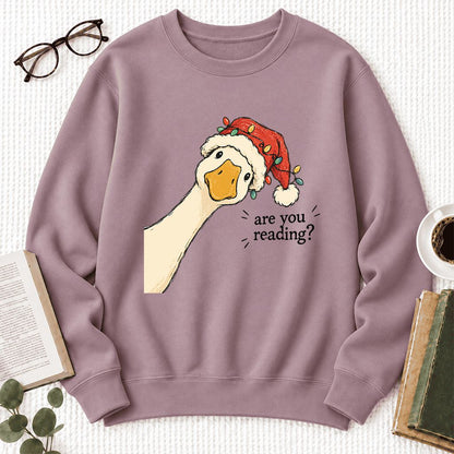 Are You Reading Goose Softstyle Sweatshirt | Funny Christmas Book Lover Gift Paragon