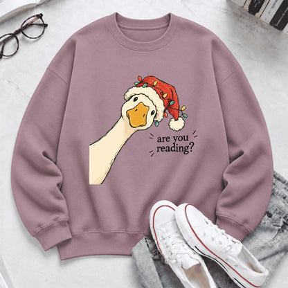 Are You Reading Goose Softstyle Sweatshirt | Funny Christmas Book Lover Gift Paragon