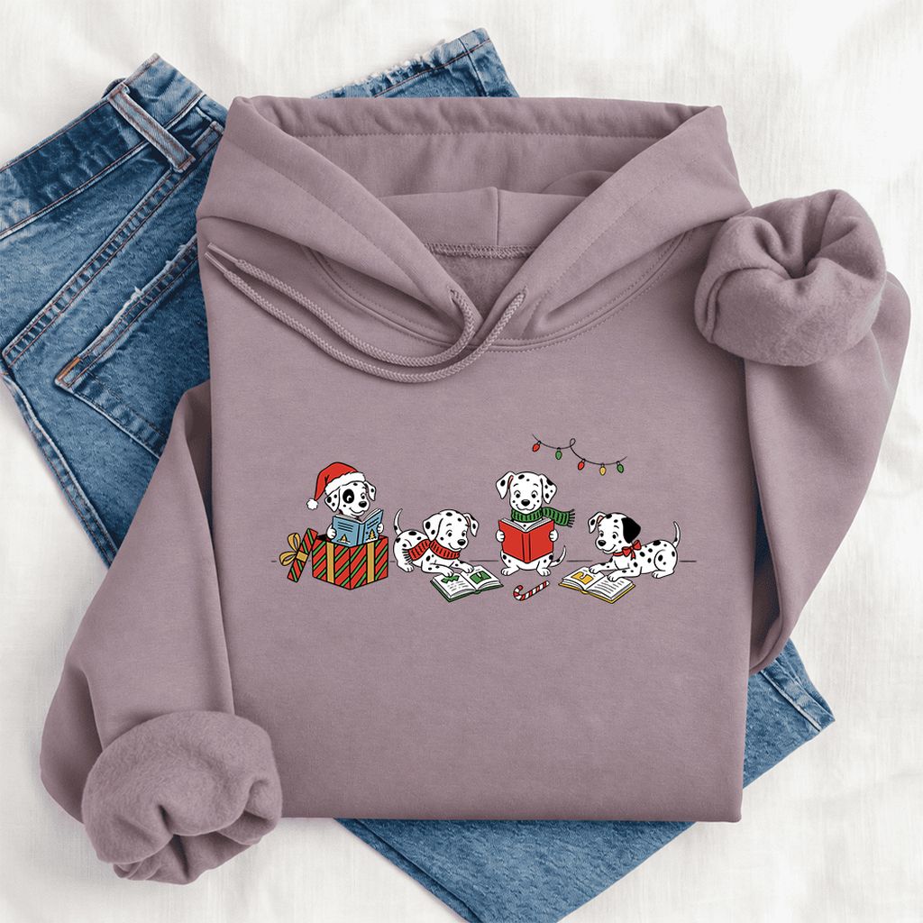 Dalmatian Dogs Reading Softstyle Hoodie | Christmas Book Lover Gift Paragon