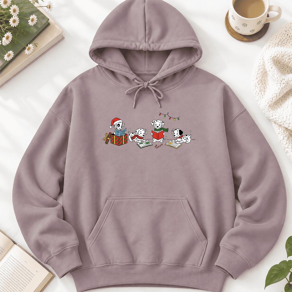 Dalmatian Dogs Reading Softstyle Hoodie | Christmas Book Lover Gift Paragon