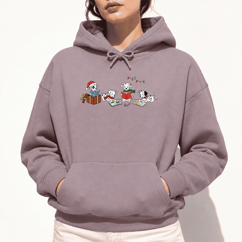 Dalmatian Dogs Reading Softstyle Hoodie | Christmas Book Lover Gift Paragon