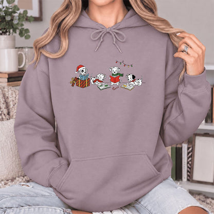Dalmatian Dogs Reading Softstyle Hoodie | Christmas Book Lover Gift Paragon
