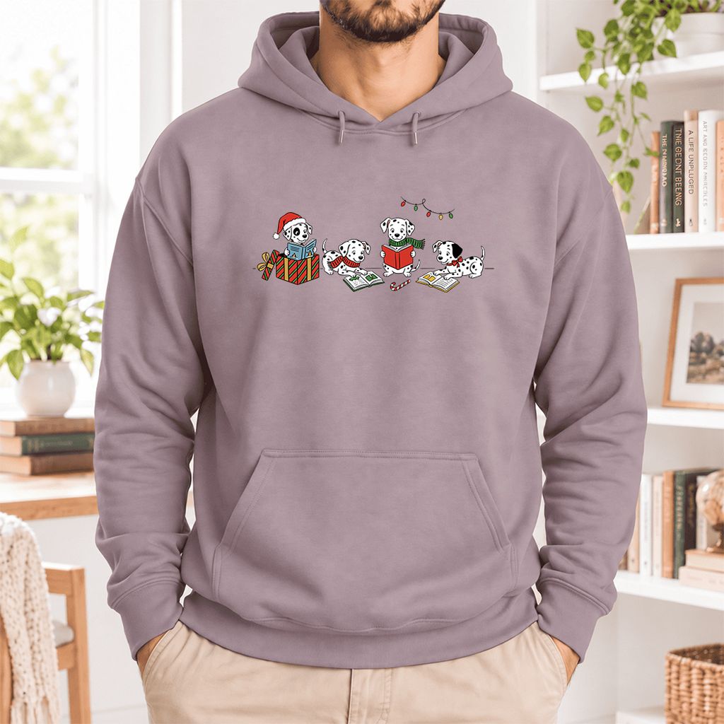 Dalmatian Dogs Reading Softstyle Hoodie | Christmas Book Lover Gift Paragon