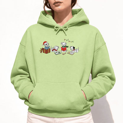 Dalmatian Dogs Reading Softstyle Hoodie | Christmas Book Lover Gift Pistachio