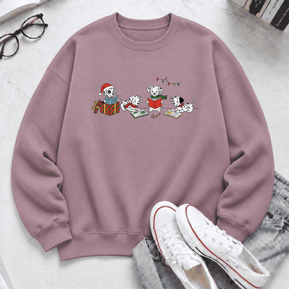 Dalmatian Dogs Reading Softstyle Sweatshirt | Christmas Book Lover Gift Paragon