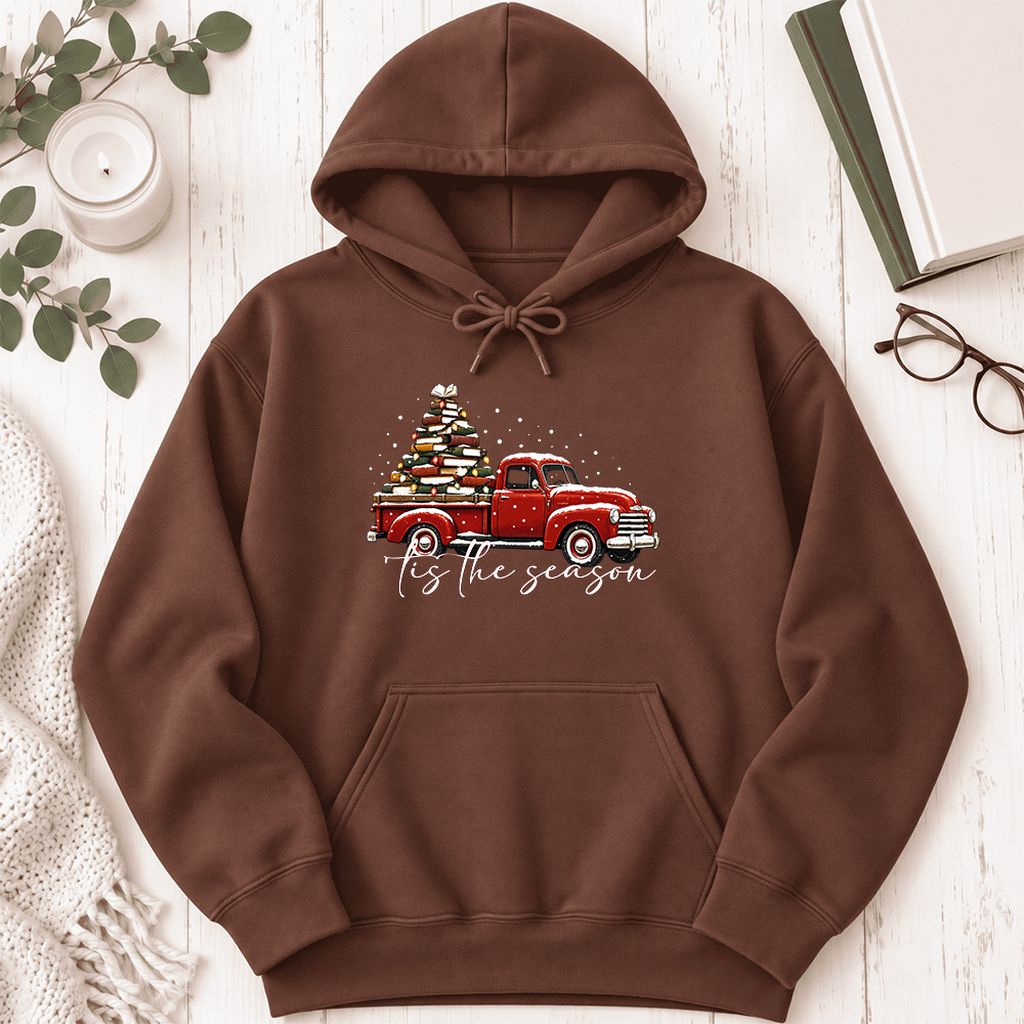 Tis The Season Softstyle Hoodie | Christmas Book Lover Gift Cocoa
