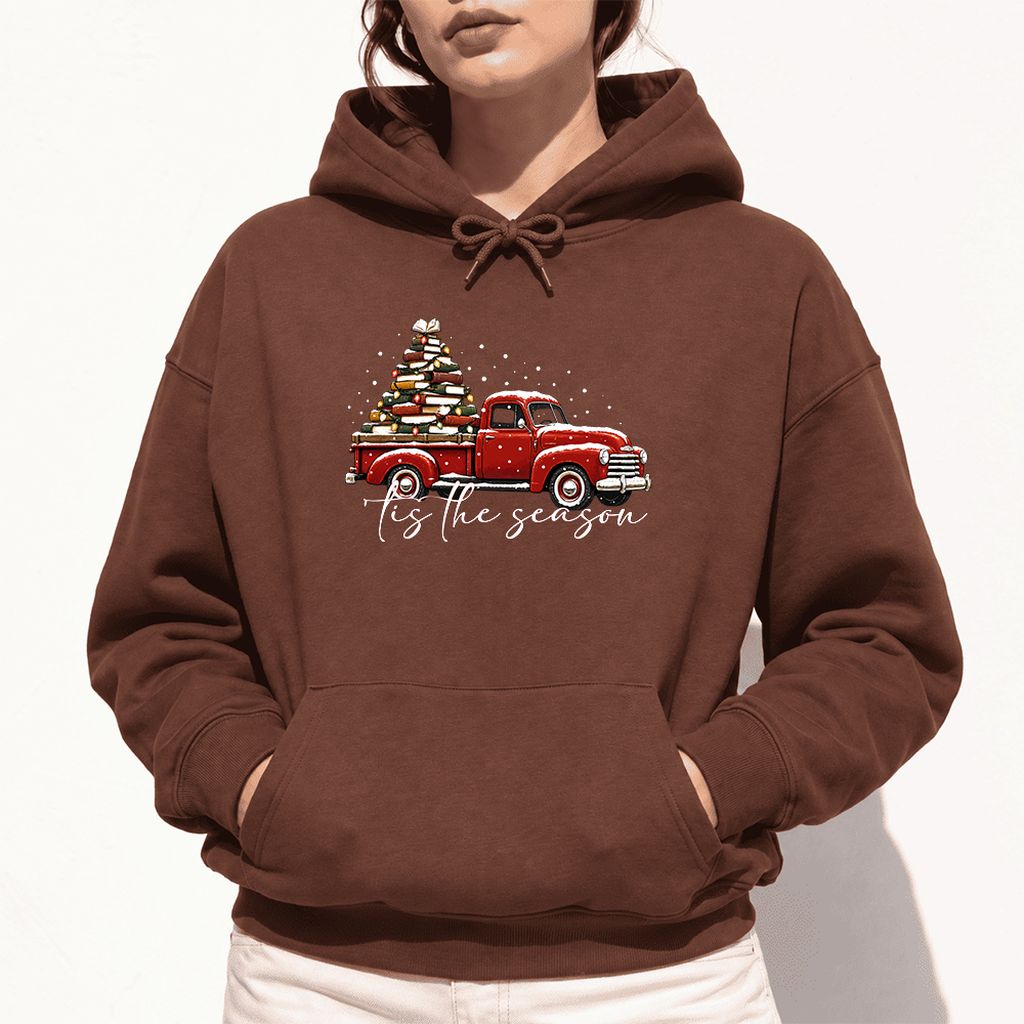 Tis The Season Softstyle Hoodie | Christmas Book Lover Gift Cocoa