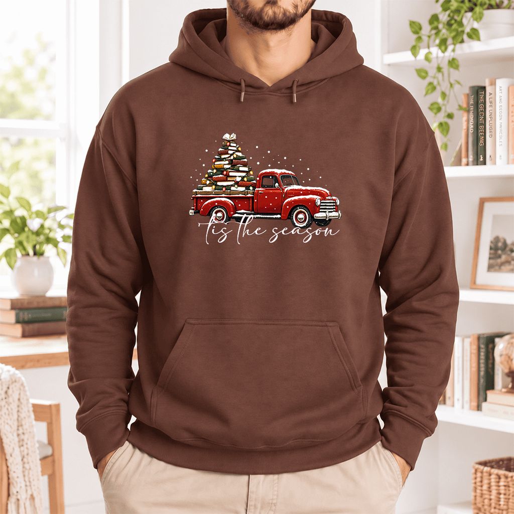 Tis The Season Softstyle Hoodie | Christmas Book Lover Gift Cocoa