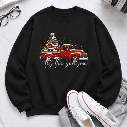 Tis The Season Softstyle Sweatshirt | Christmas Book Lover Gift Black
