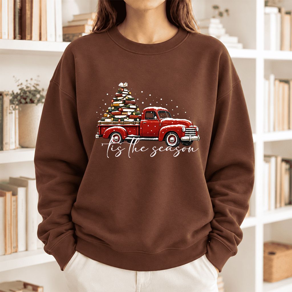 Tis The Season Softstyle Sweatshirt | Christmas Book Lover Gift Cocoa