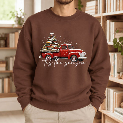 Tis The Season Softstyle Sweatshirt | Christmas Book Lover Gift Cocoa