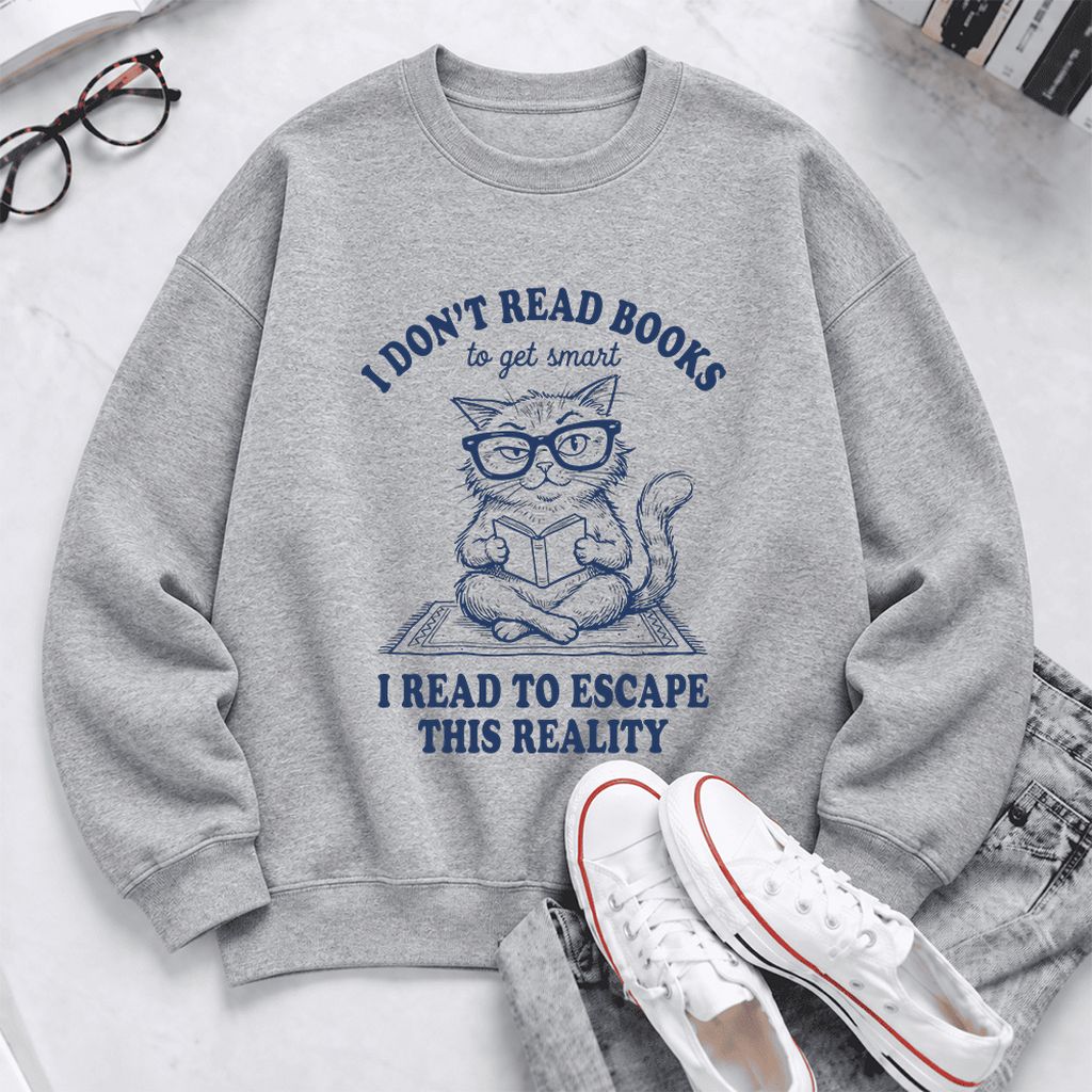 I Don't Read Books To Escape This Reality Softstyle Sweatshirt | Book Lover Gift Sport Grey