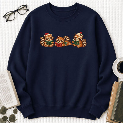 Cozy Christmas Cats Printed Sweatshirt | Holiday Reader Gift Navy