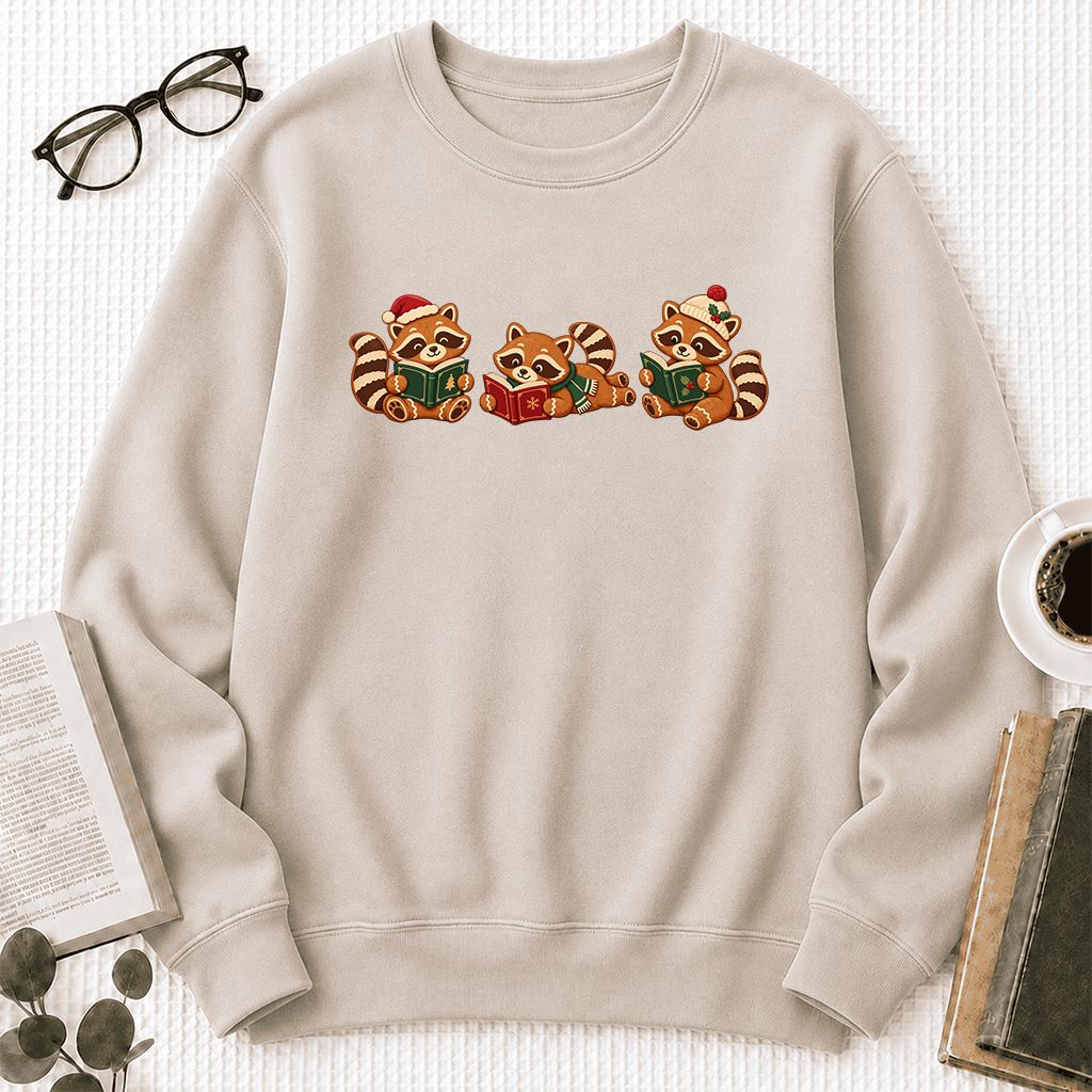 Cozy Christmas Cats Printed Sweatshirt | Holiday Reader Gift Sand