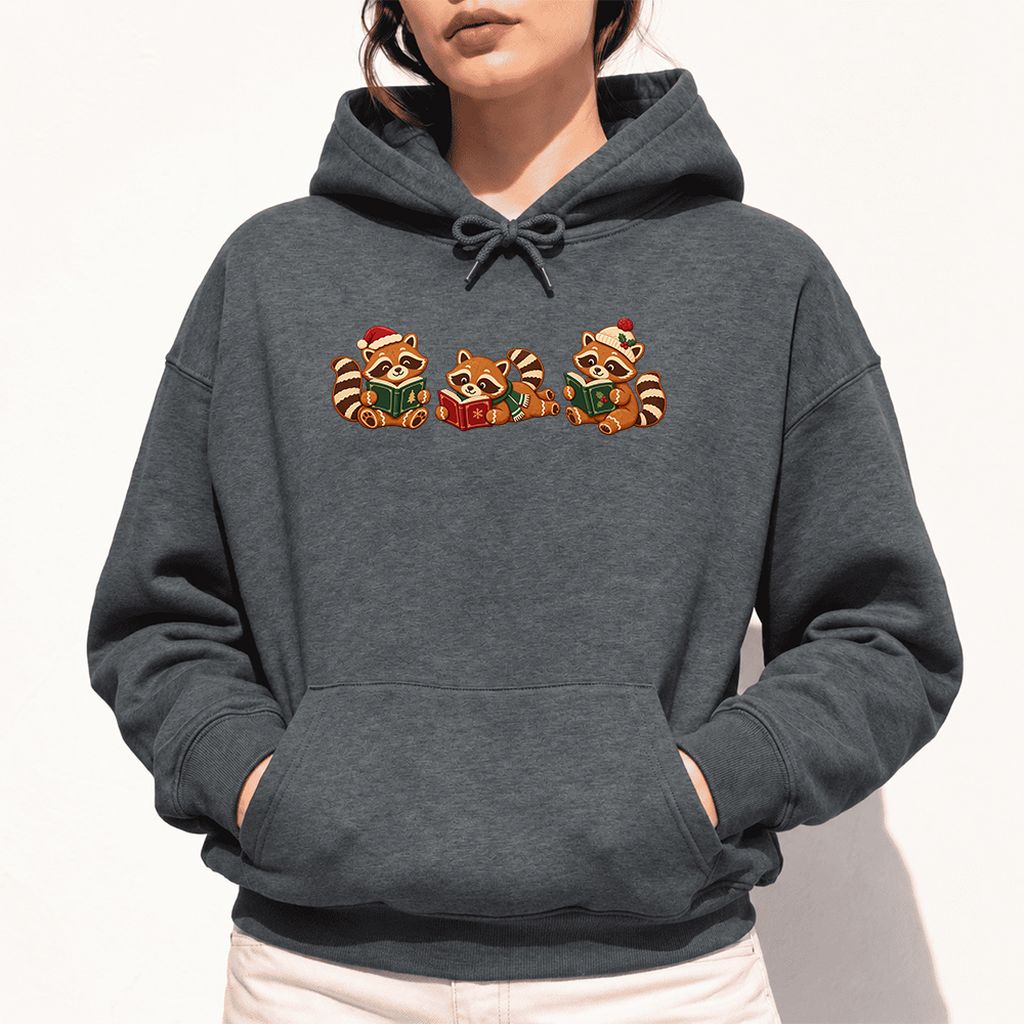 Cozy Christmas Cats Softstyle Hoodie | Holiday Reader Gift Dark Heather