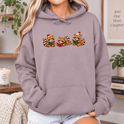Cozy Christmas Cats Softstyle Hoodie | Holiday Reader Gift Paragon