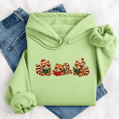 Cozy Christmas Cats Softstyle Hoodie | Holiday Reader Gift Pistachio
