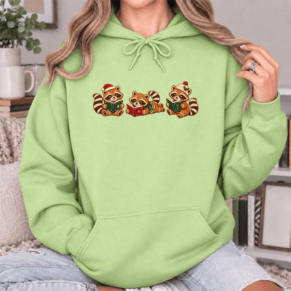 Cozy Christmas Cats Softstyle Hoodie | Holiday Reader Gift Pistachio