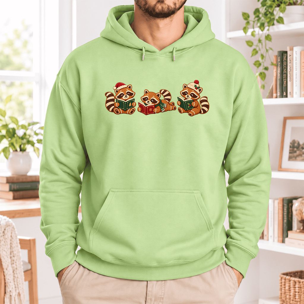 Cozy Christmas Cats Softstyle Hoodie | Holiday Reader Gift Pistachio