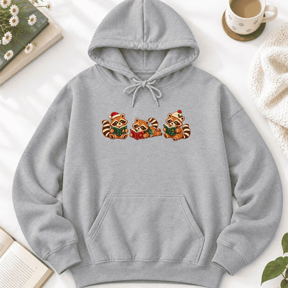 Cozy Christmas Cats Softstyle Hoodie | Holiday Reader Gift Sport Grey